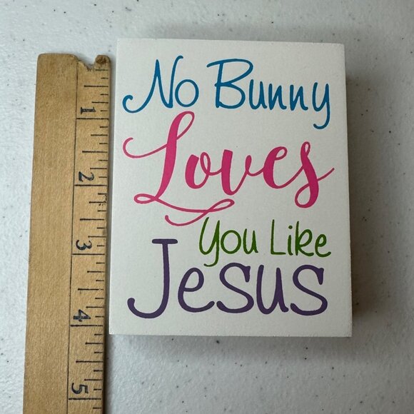 No Bunny Loves You Like Jesus Easter decoration tiered tray spring decoration - Picture 3 of 6